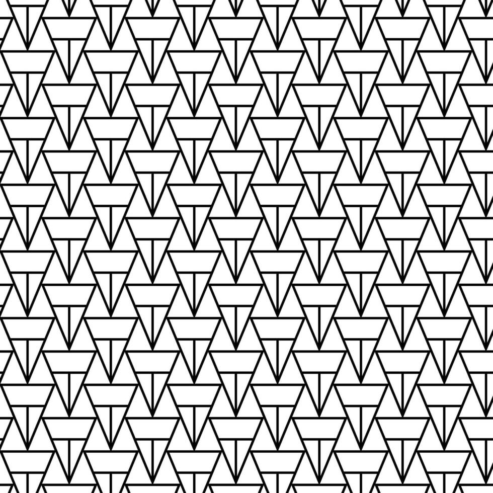 Triangles Geometry seamless pattern. graphic line illustration. Black and white abstract background for banners, print for fabric, labels, t-shirt printing. vector