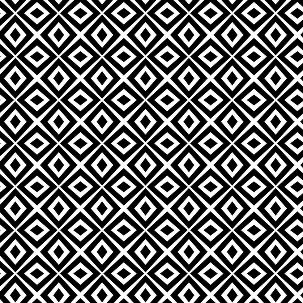 Rhombus Seamless pattern with black white striped lines. Optical illusion effect. Geometric tile in op art style. illusive background, For logo, web, package, sticker. vector