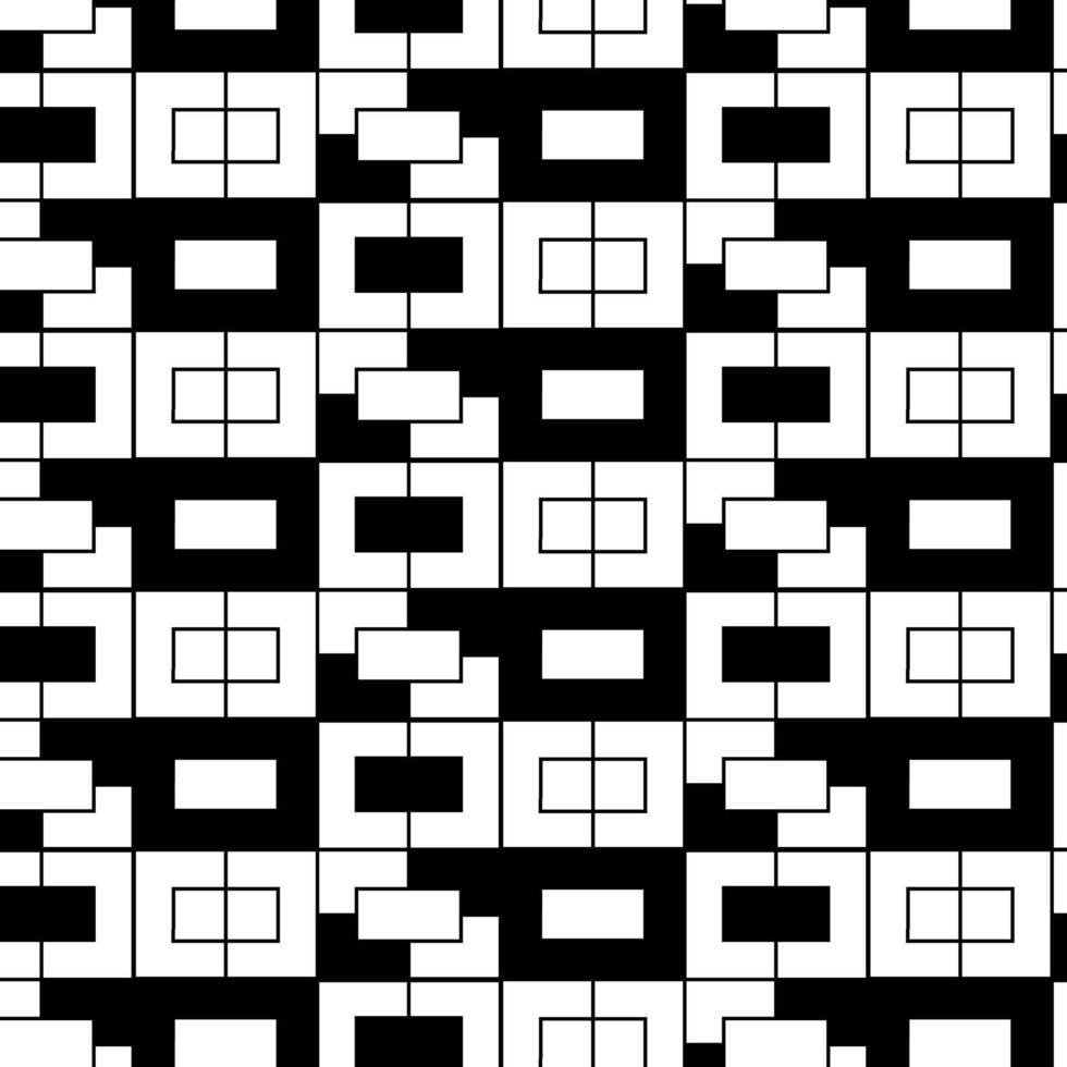 Rectangle Abstract black and white optical lines pattern,Geometry seamless pattern. graphic line illustration. Black and white abstract vintage 1920. vector