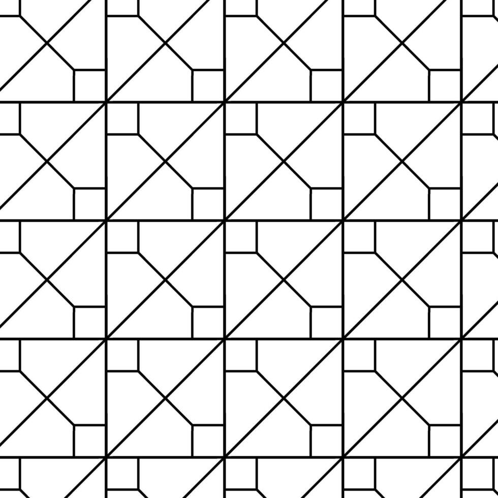 Triangular prism Geometry seamless pattern. graphic line illustration. Black and white abstract Geometrical abstract repeating tiles from triangles. For logo, web, package, sticker. vector