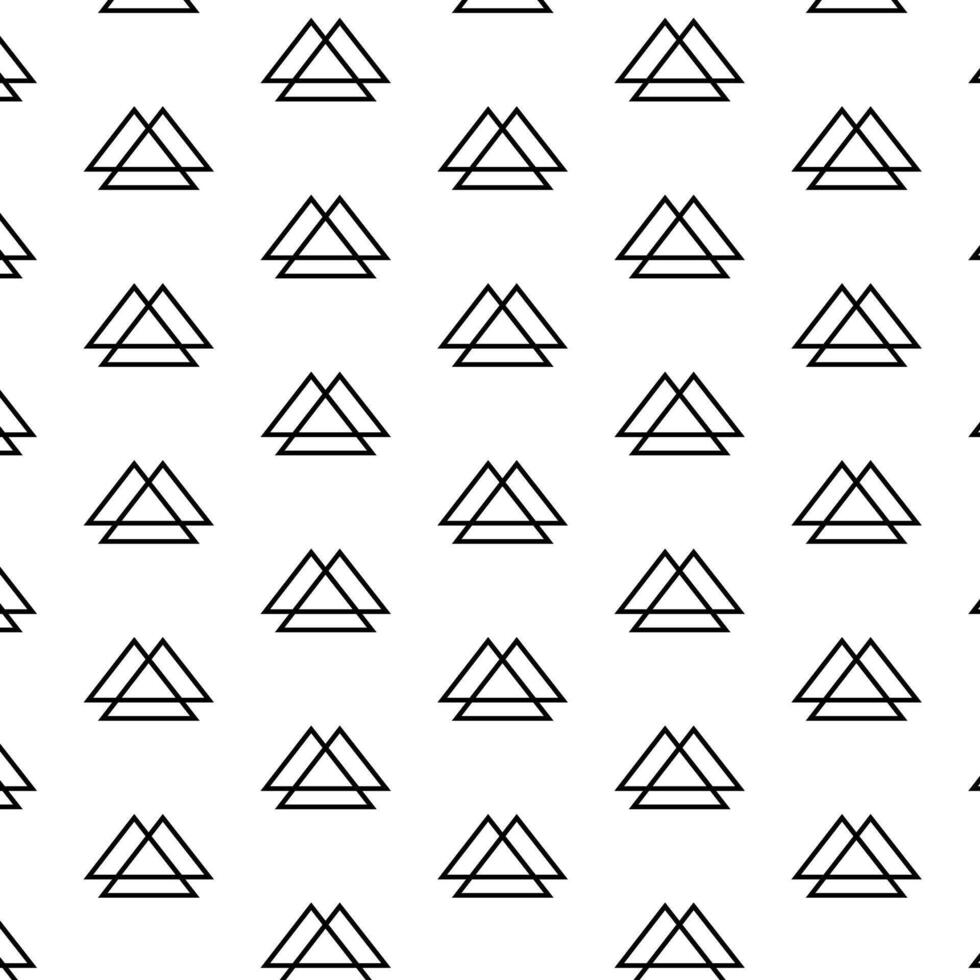 Triangular prism Geometry seamless pattern. graphic line illustration. Black and white abstract Triangle. Modern stylish texture. Geometrical abstract repeating tiles from triangles. vector