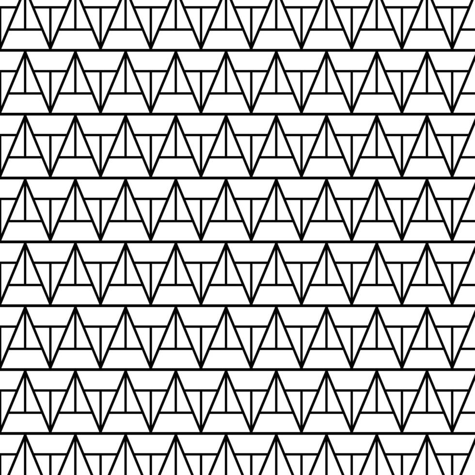 Triangle eometry seamless pattern. graphic line illustration. Black and white abstract For poster, party invitation, backdrop, ad, sale promotion, print for t-shirt vector