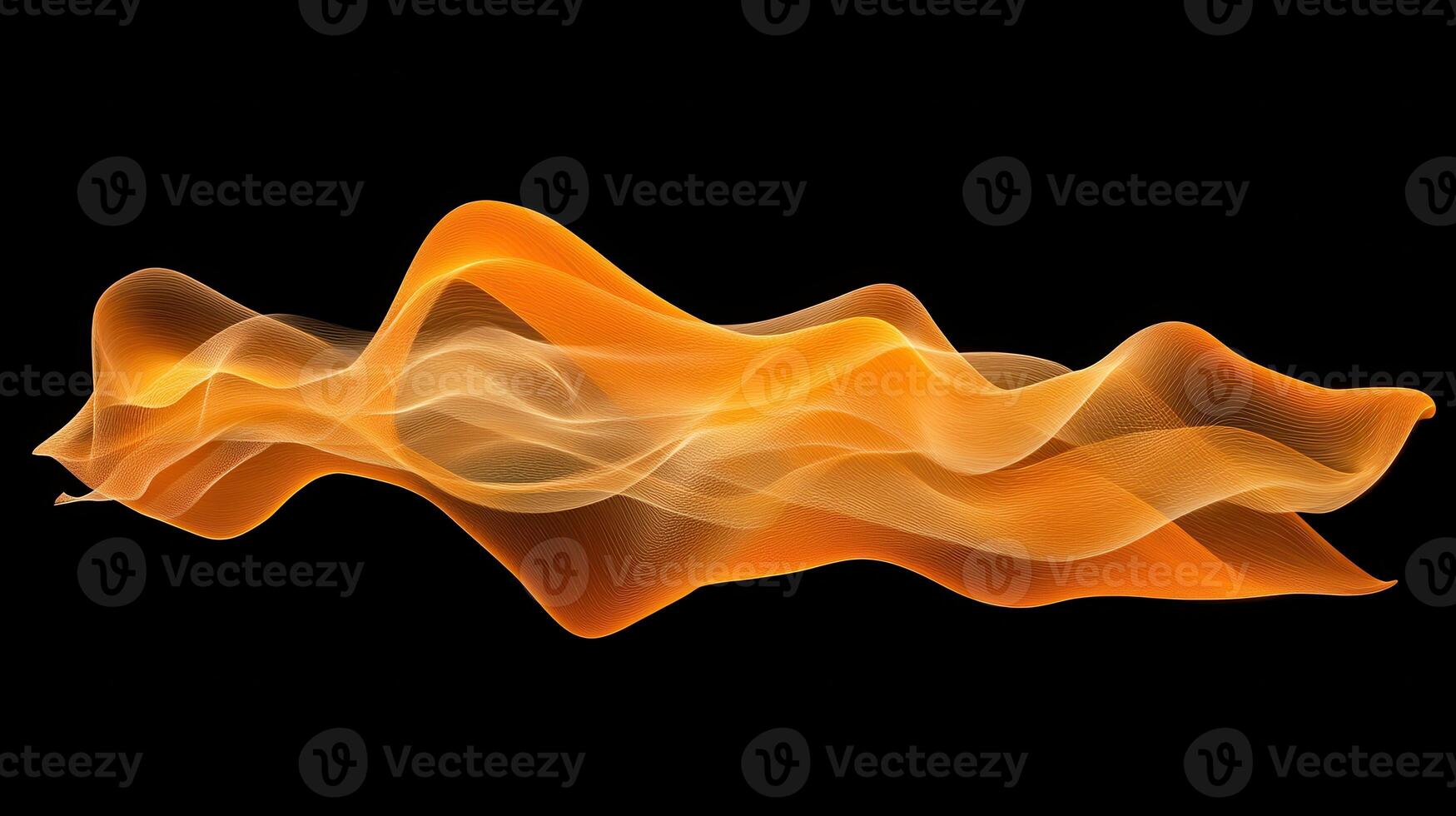 Golden Abstract Wave Fluidity and Energy on Black Backdrop A Digital Art Piece photo