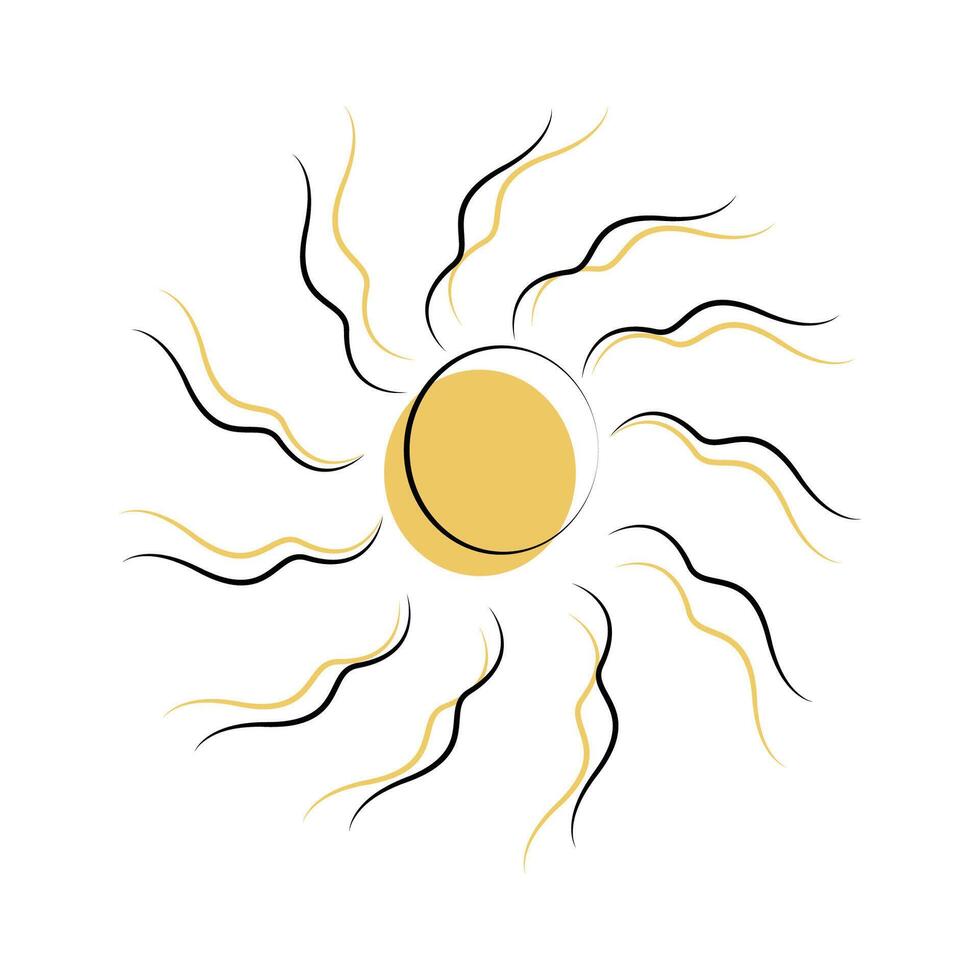 The sun is shown in a stylized design vector