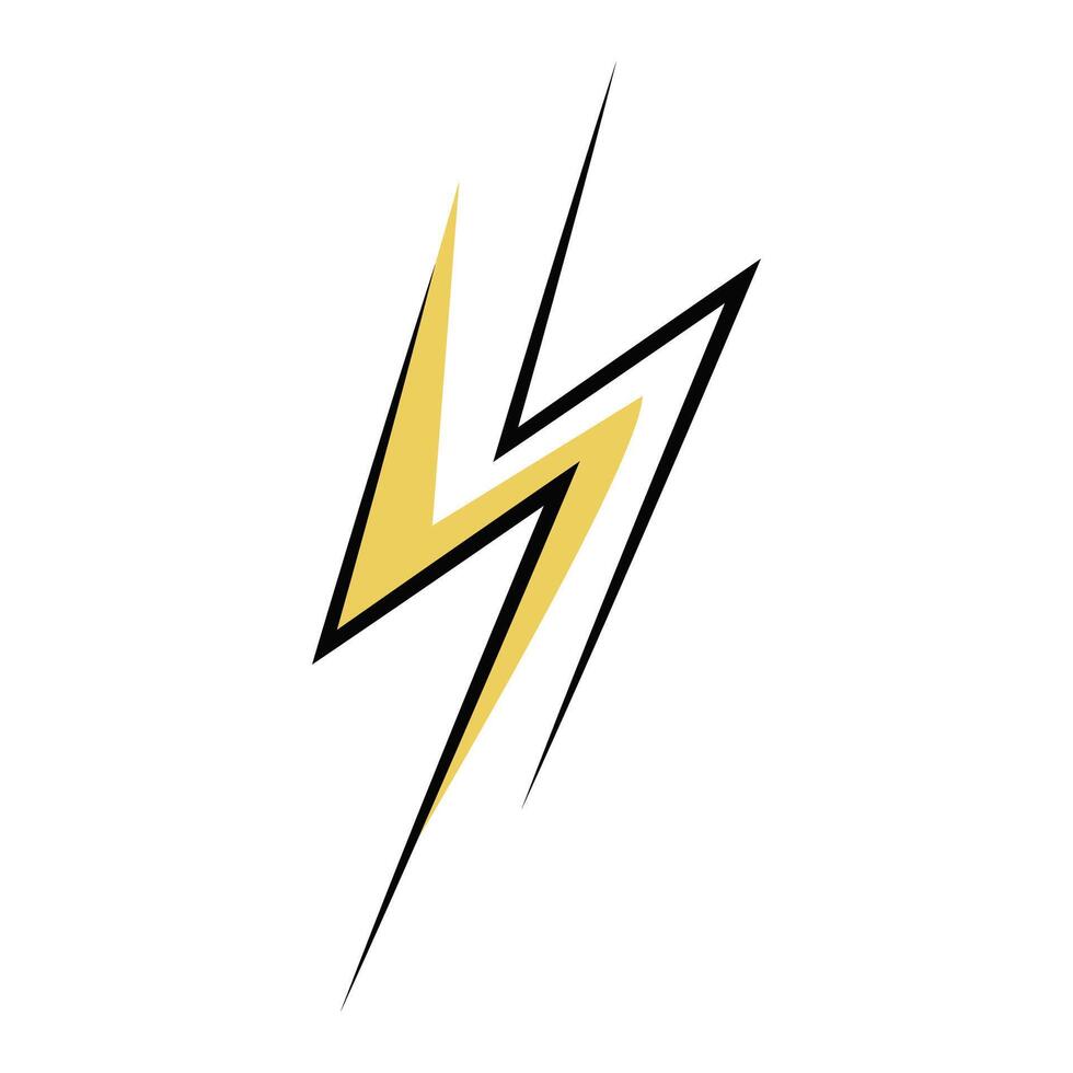 A lightning bolt logo with a yellow and black color scheme vector