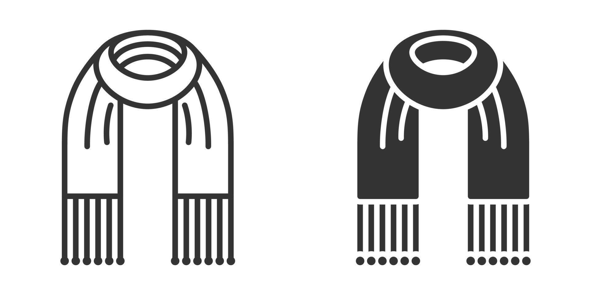 Two black and white images of a scarf vector