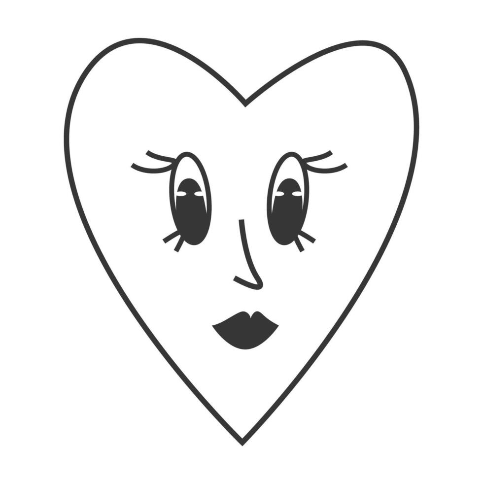 A heart with eyes and a smile vector