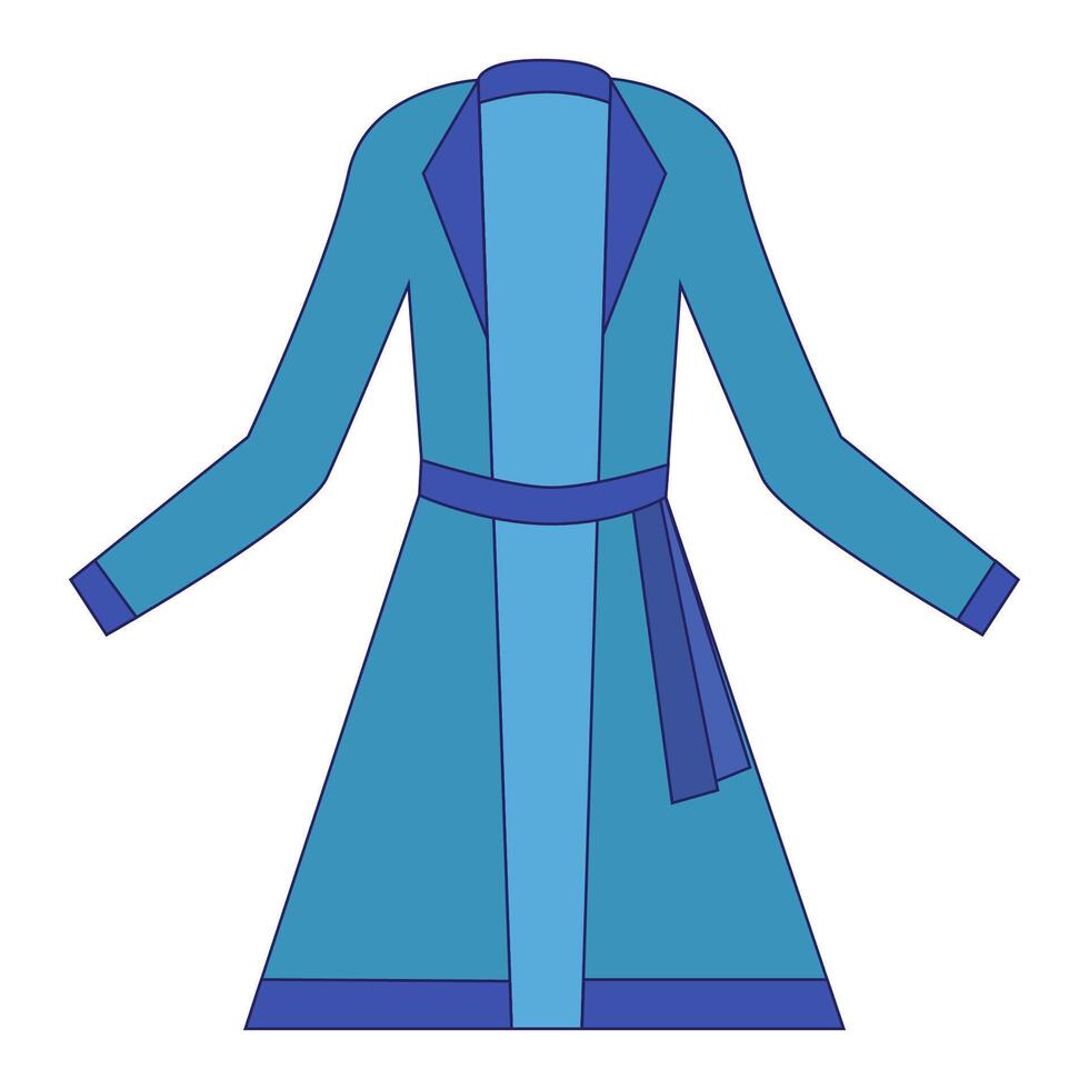 A blue coat with a belt and a long sleeve vector