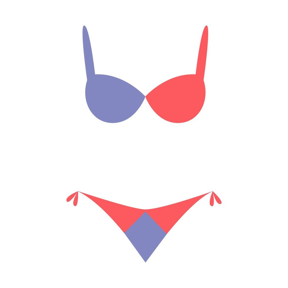 A bikini and a bra on a white background vector