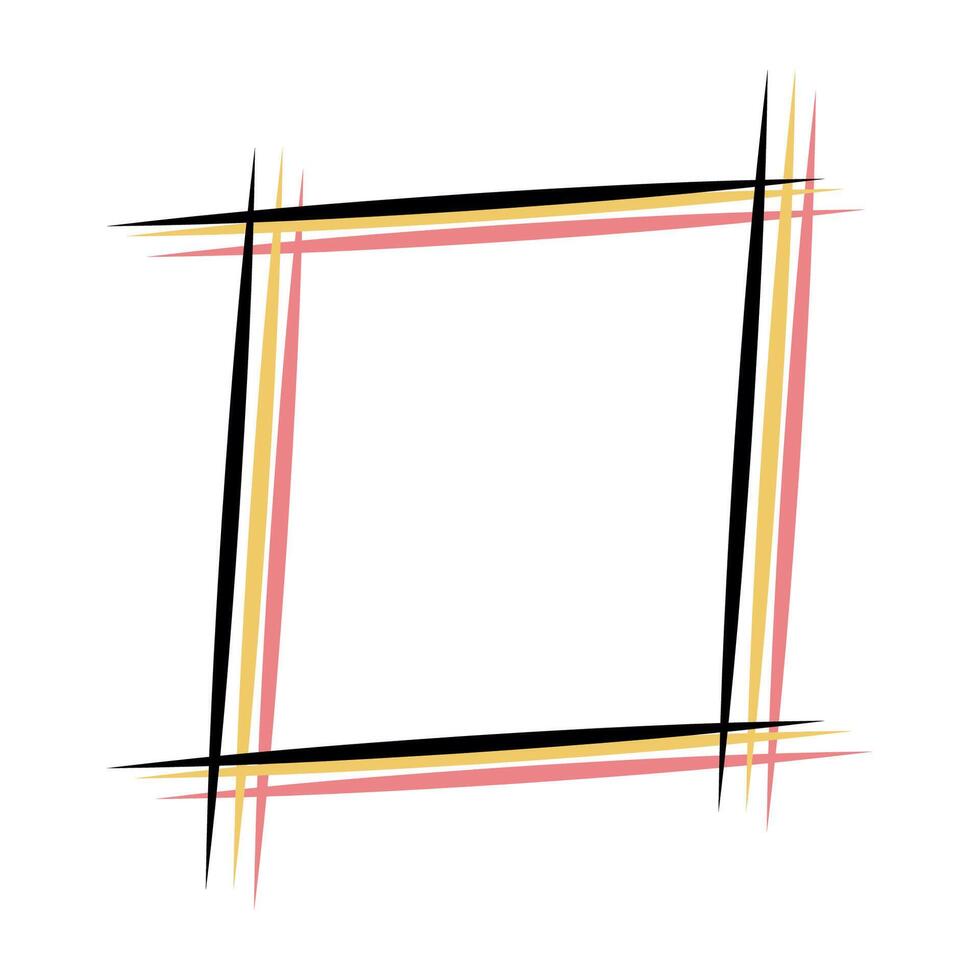 A square frame with a red, yellow and black border vector