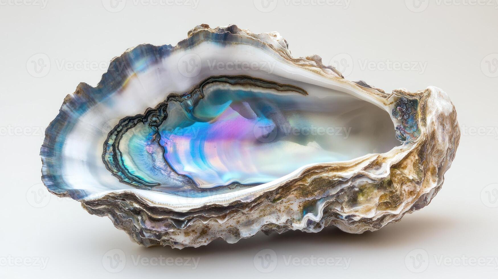 Abalone shell with rainbow iridescent color photo