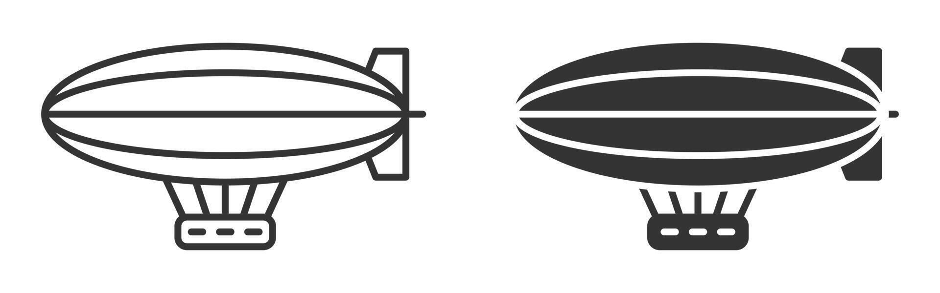 Two black and white illustrations of a hot air balloon vector