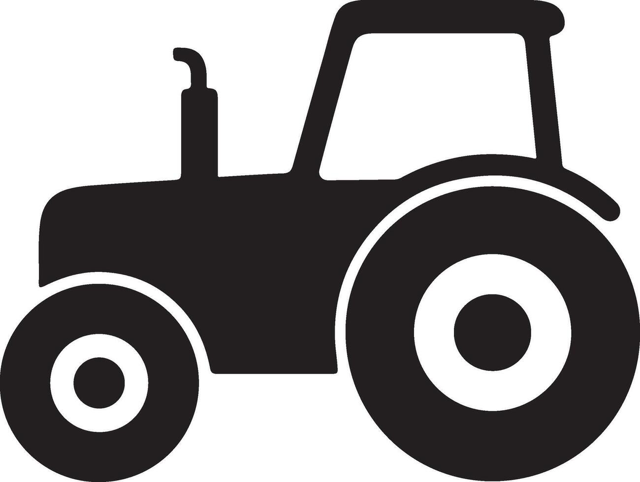 Black Silhouette of a Tractor vector