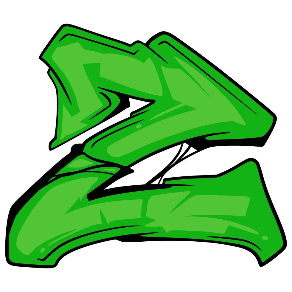 Z art Alphabet Graffiti Font Urban. Font Hip-hop Typography. Graffiti Letter Font Street vector