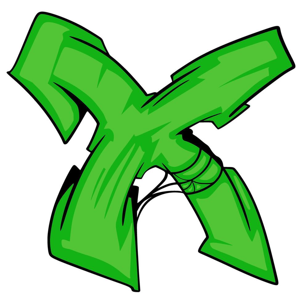 X art Alphabet Graffiti Font Urban. Font Hip-hop Typography. Graffiti Letter Font Street vector