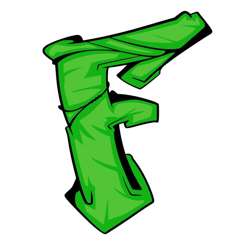 F art Alphabet Graffiti Font Urban. Font Hip-hop Typography. Graffiti Letter Font Street vector