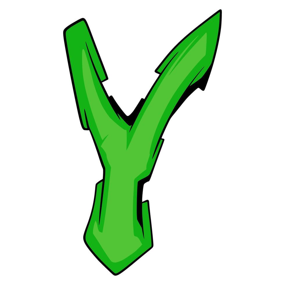 Y art Alphabet Graffiti Font Urban. Font Hip-hop Typography. Graffiti Letter Font Street vector
