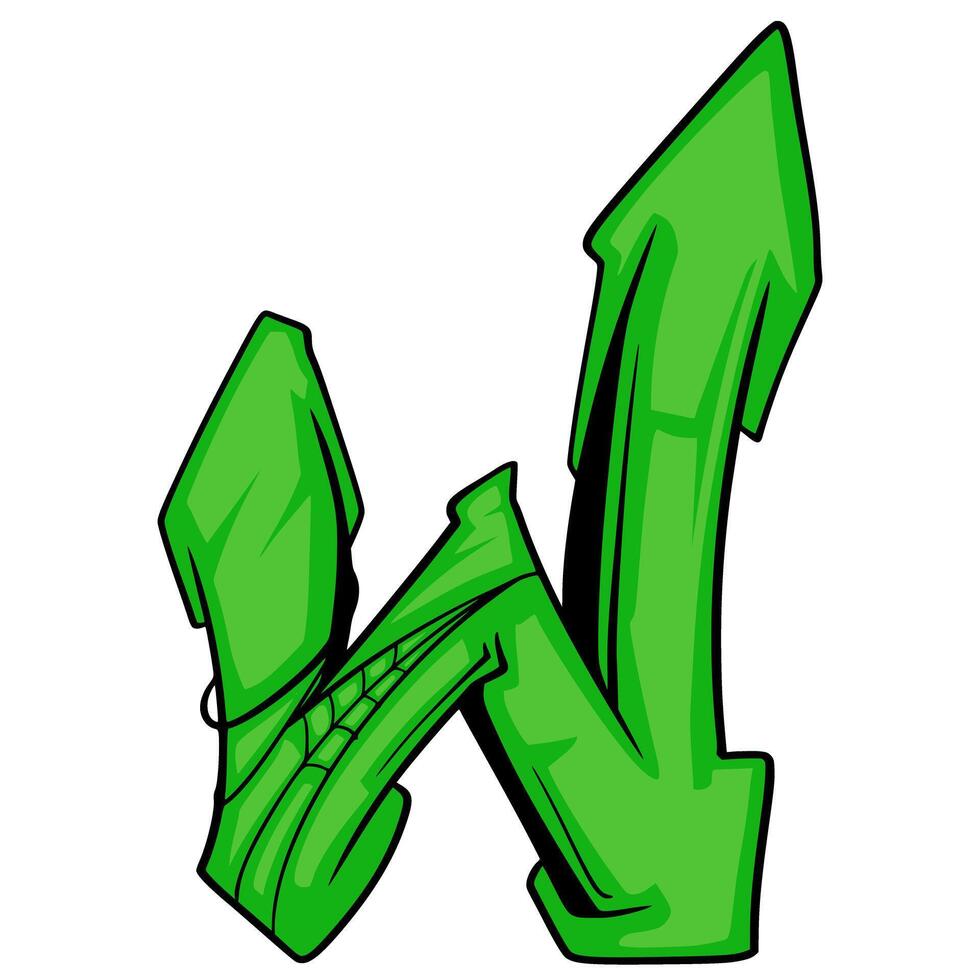 W art Alphabet Graffiti Font Urban. Font Hip-hop Typography. Graffiti Letter Font Street vector