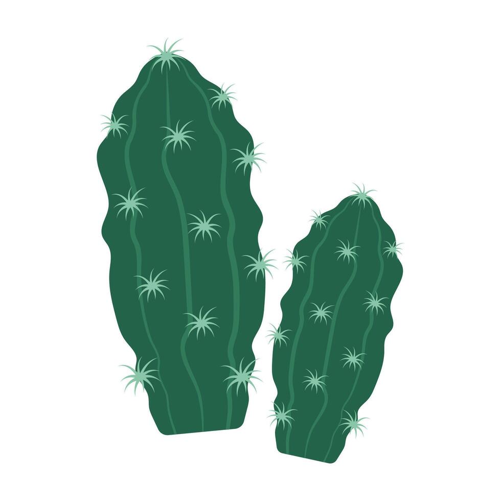 Colorful cactus and succulent collection with flower shapes. vector