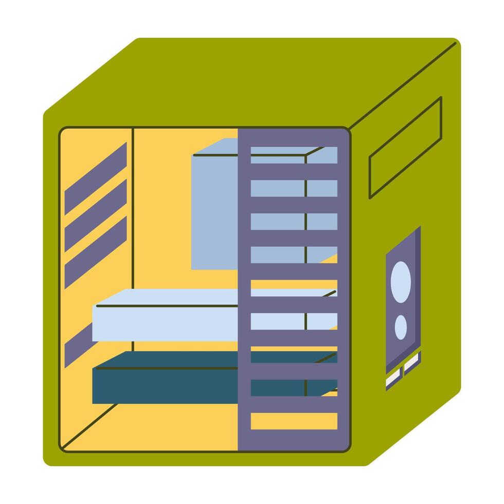 Computer Accessories and Devices Flat Style Illustration. vector