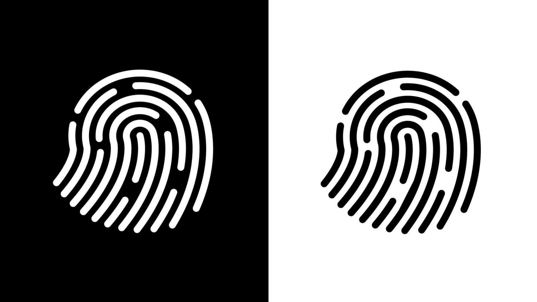 Simple fingerprint icon design in black and white color background, perfect for digital security and identity themes vector