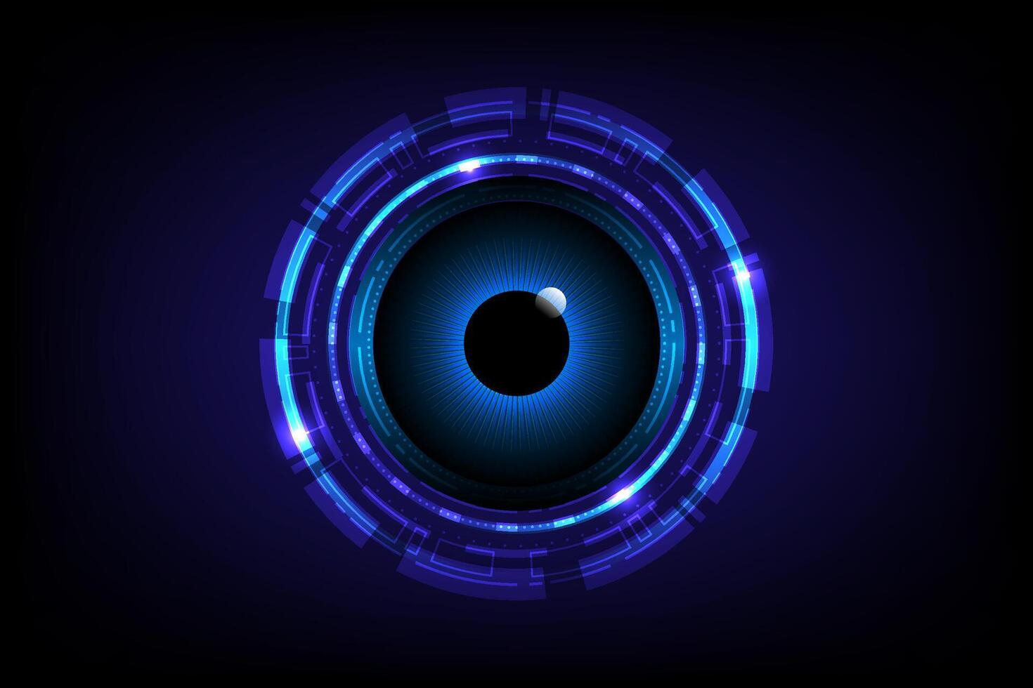 Digital Technology eye data network and cyber security, concept of searching for information via the internet vector