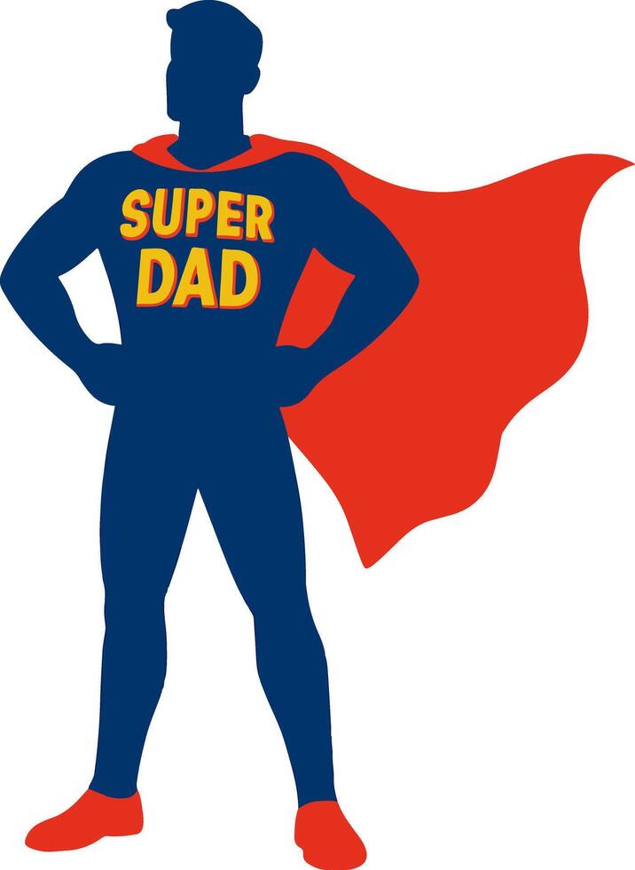 Confident superhero father figure for fathers day promotion vector
