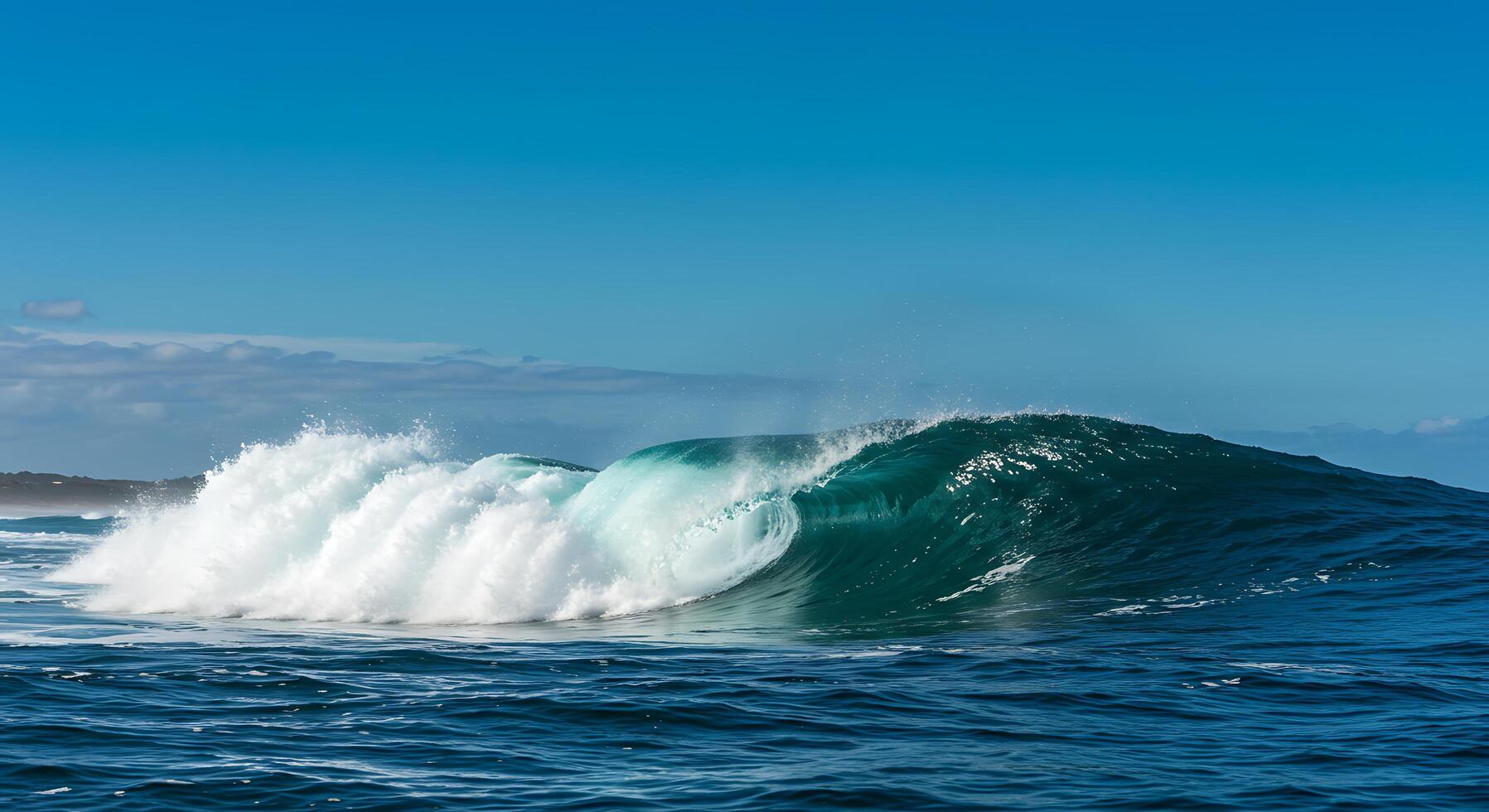 A surfer riding a wave in the ocean photo