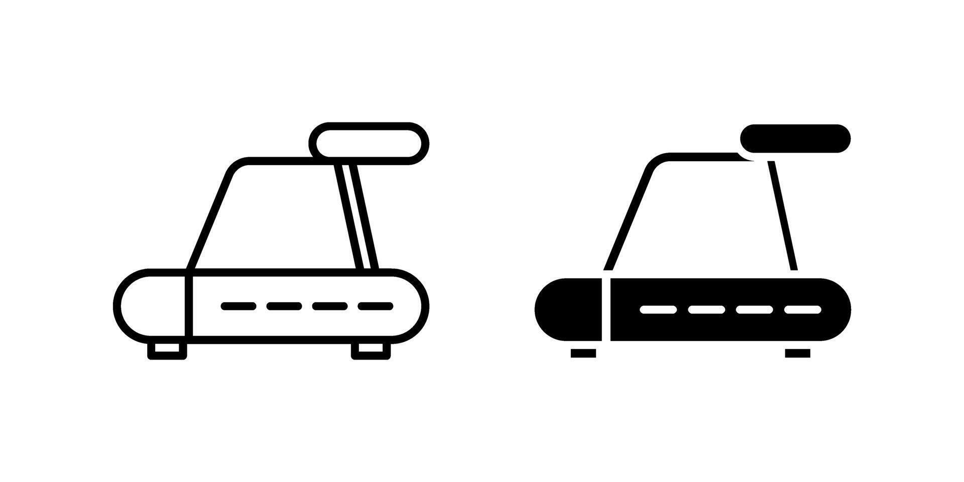 icon set depicting treadmills, ideal for fitness and exercise designs. vector