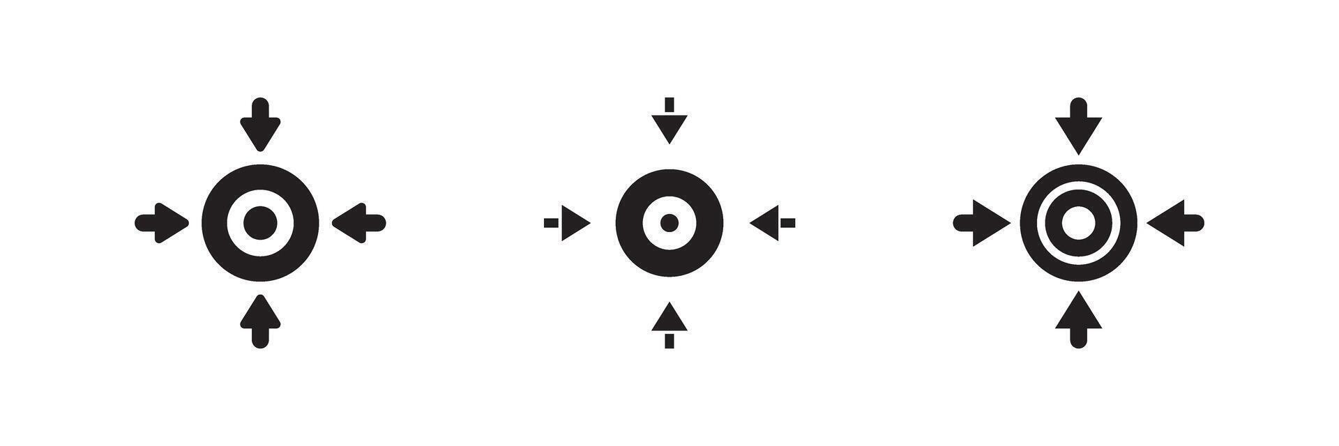Target icon collection for setting goals, tracking progress, hitting objectives, and defining business success vector