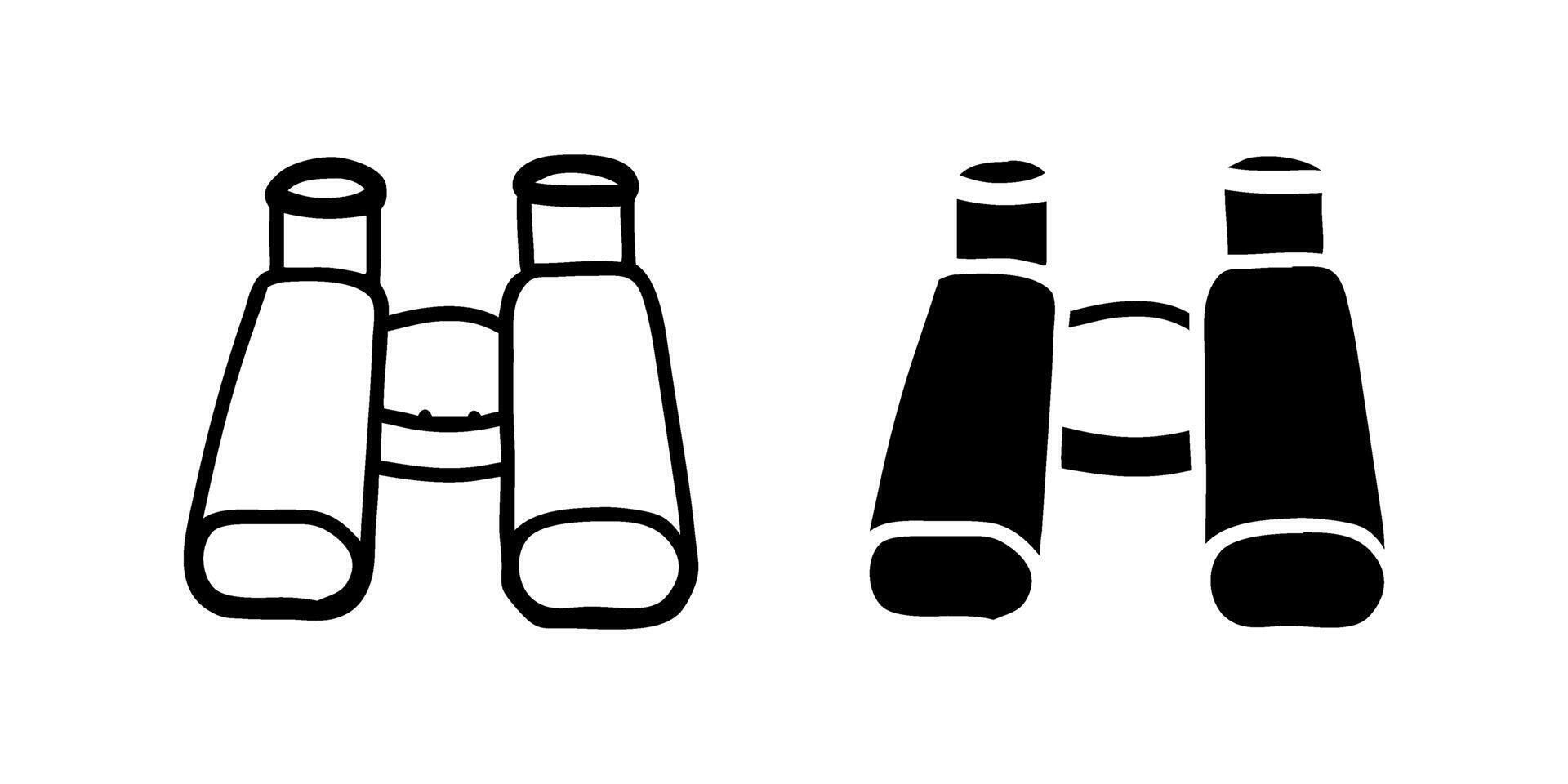 icon set featuring binoculars, ideal for adventure and exploration designs. vector