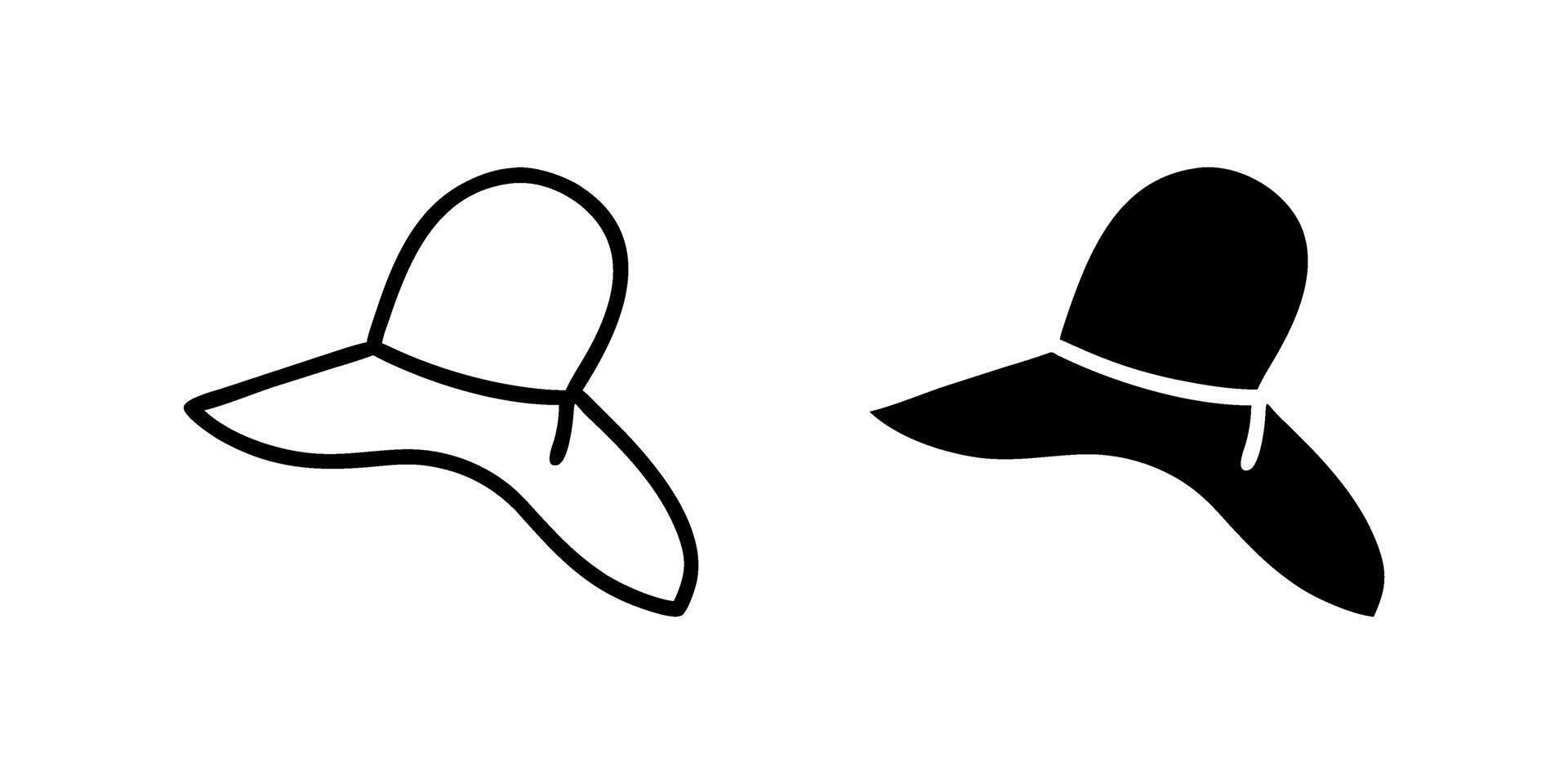 icon set depicting hats, perfect for fashion and style designs. vector