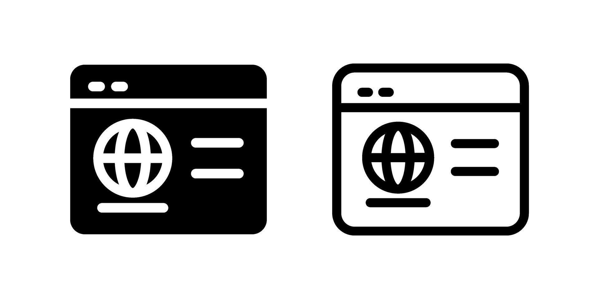 icon set featuring web views, perfect for technology and browsing designs. vector