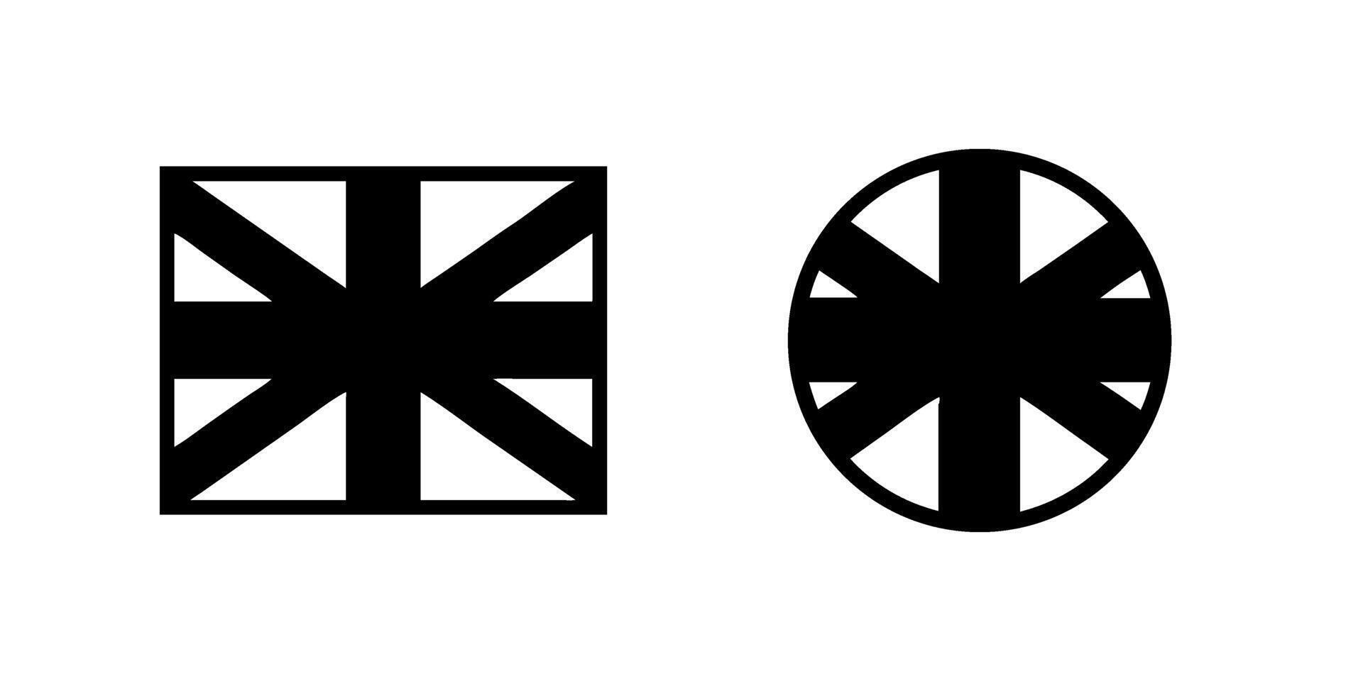 icon set depicting UK flags, suitable for country and culture designs. vector