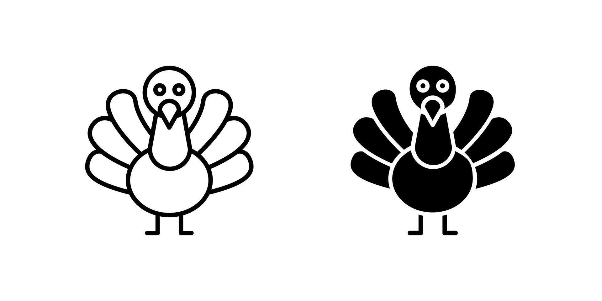 icon set depicting turkeys, perfect for holiday and nature designs. vector