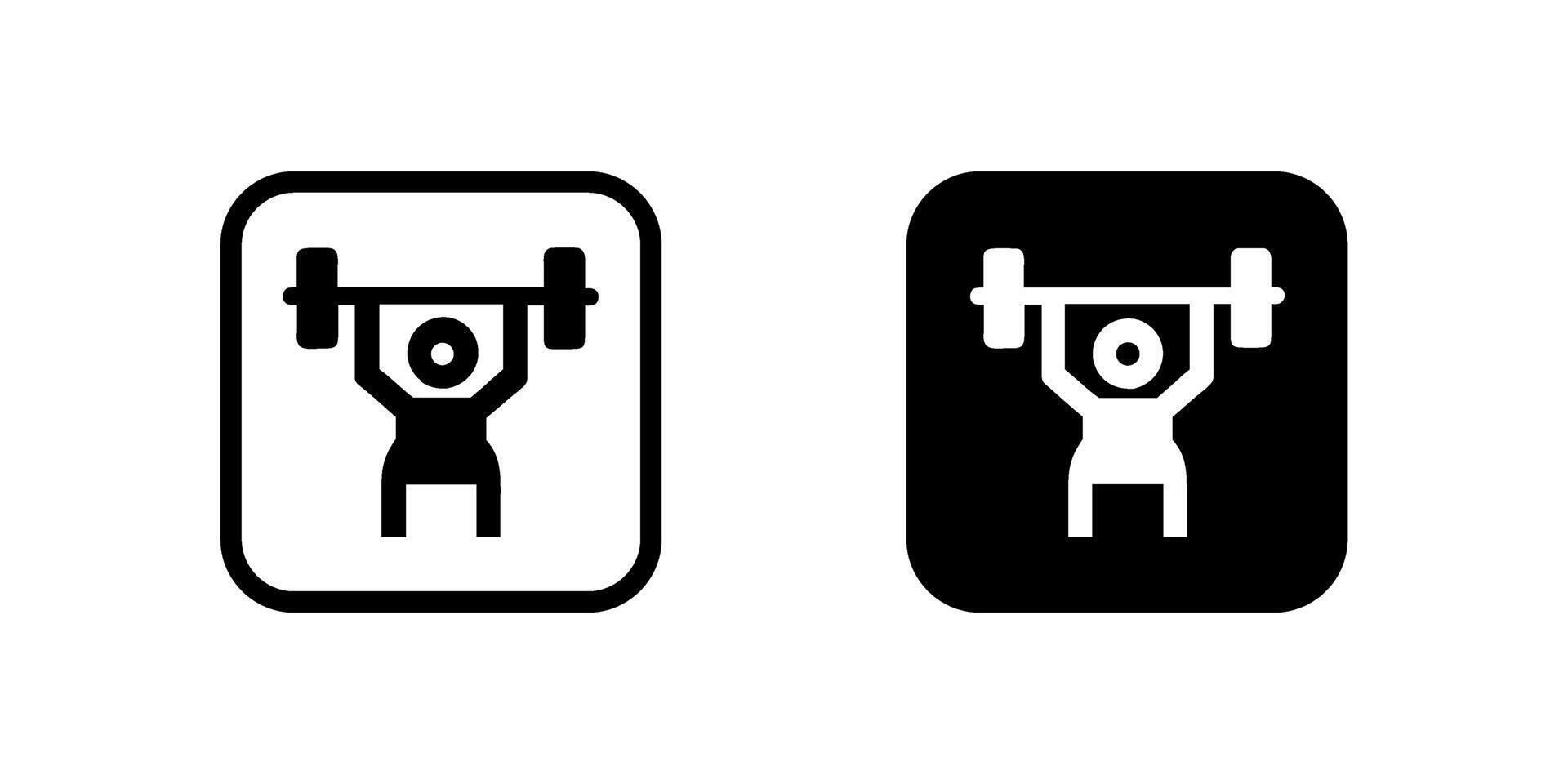 icon set featuring weightlifting signs, suitable for gym and strength designs. vector