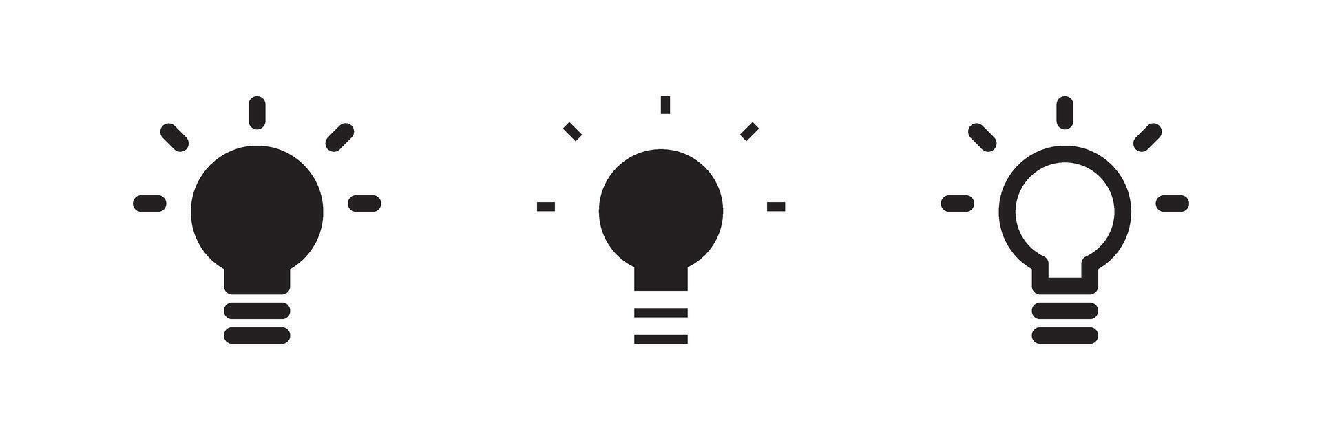 Idea icon set for creative thinking, business solutions, innovation process, and team brainstorming vector