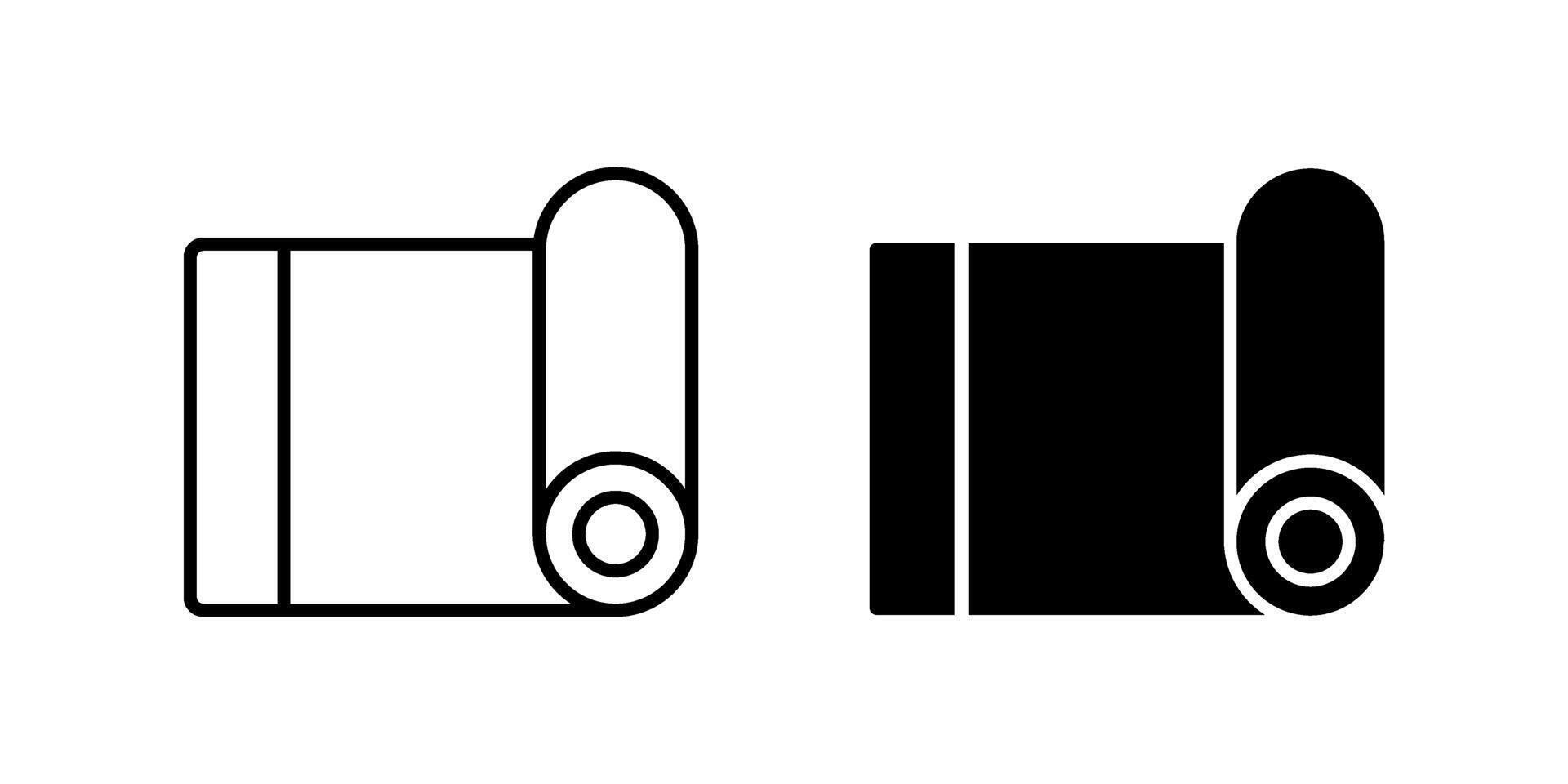 icon set depicting mats, suitable for yoga and home designs. vector