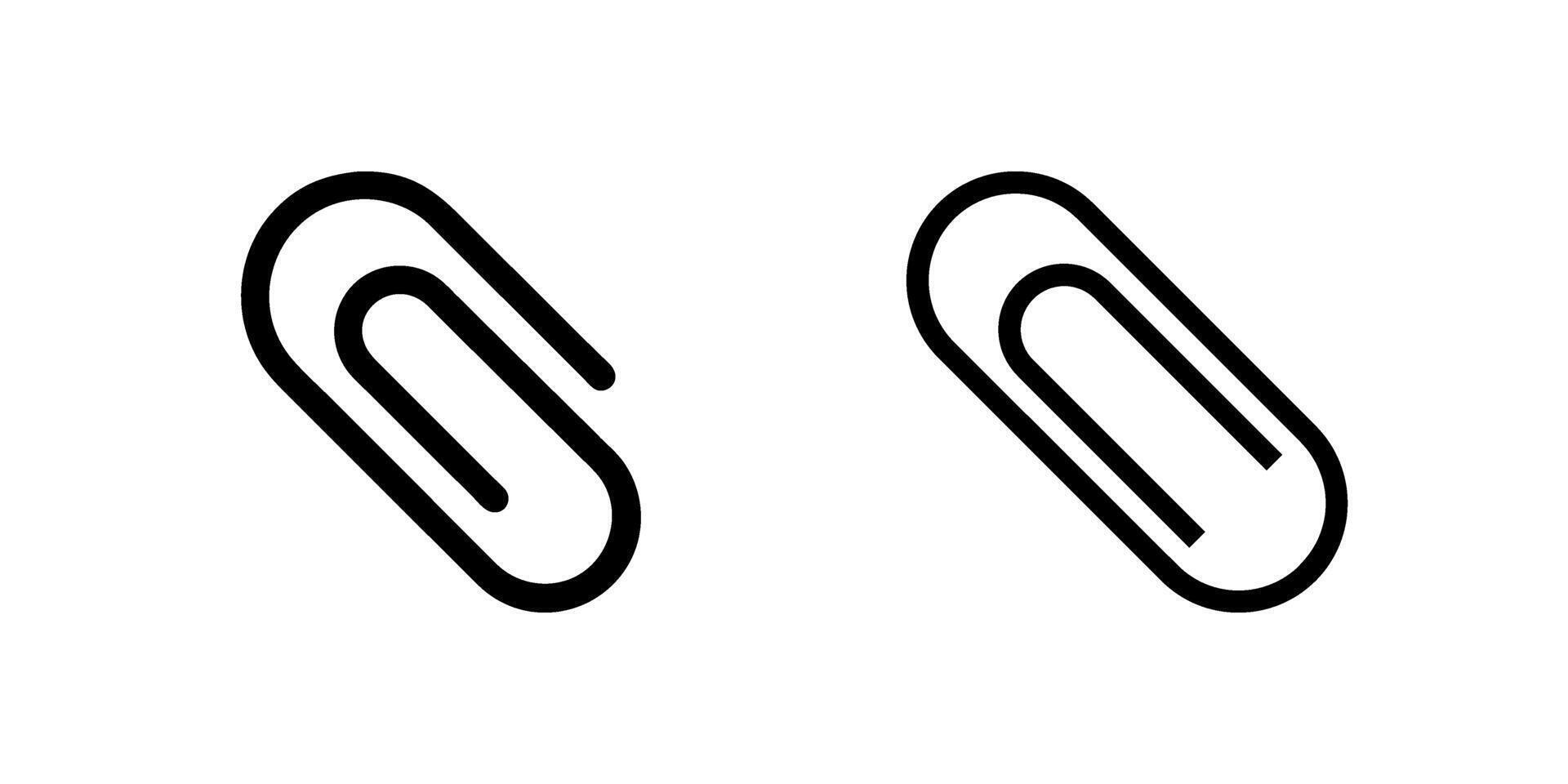 icon set featuring paperclips, perfect for office and organization designs. vector