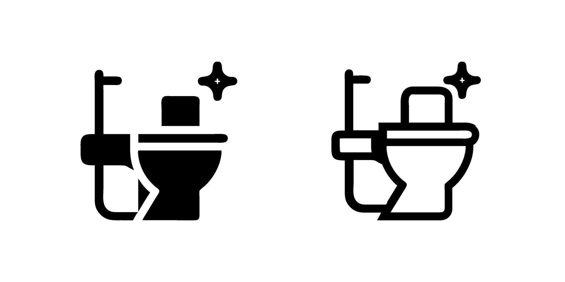 icon set featuring toilet cleaning symbols, suitable for hygiene and home designs. vector