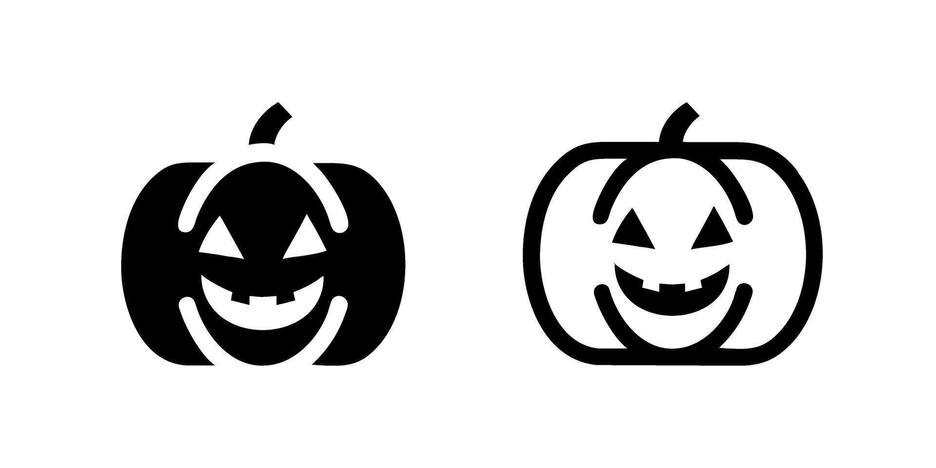 icon set depicting pumpkins, perfect for halloween and autumn designs. vector
