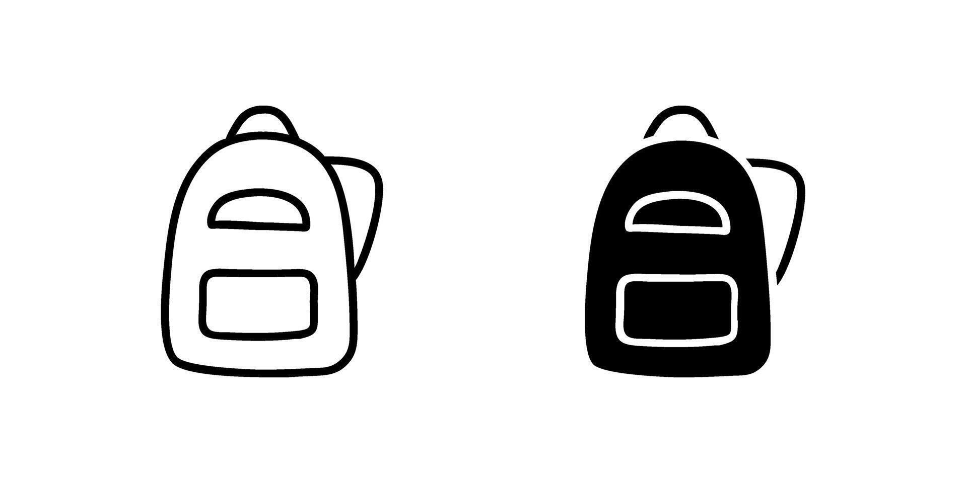 icon set featuring ransels, ideal for travel and backpacking designs. vector
