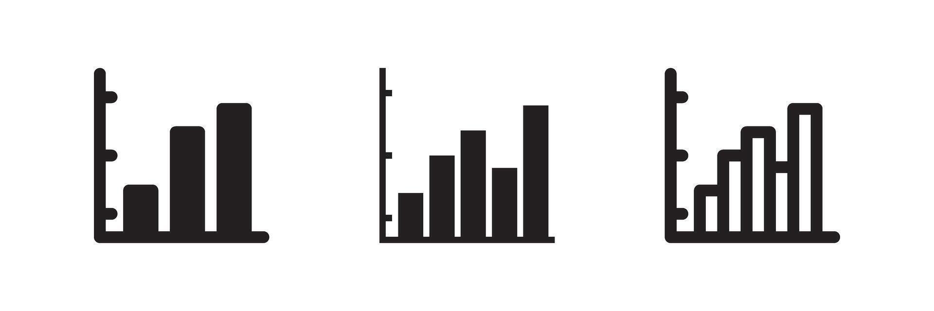 Diagram icon set for visual reporting, business comparisons, growth tracking, and performance highlights vector