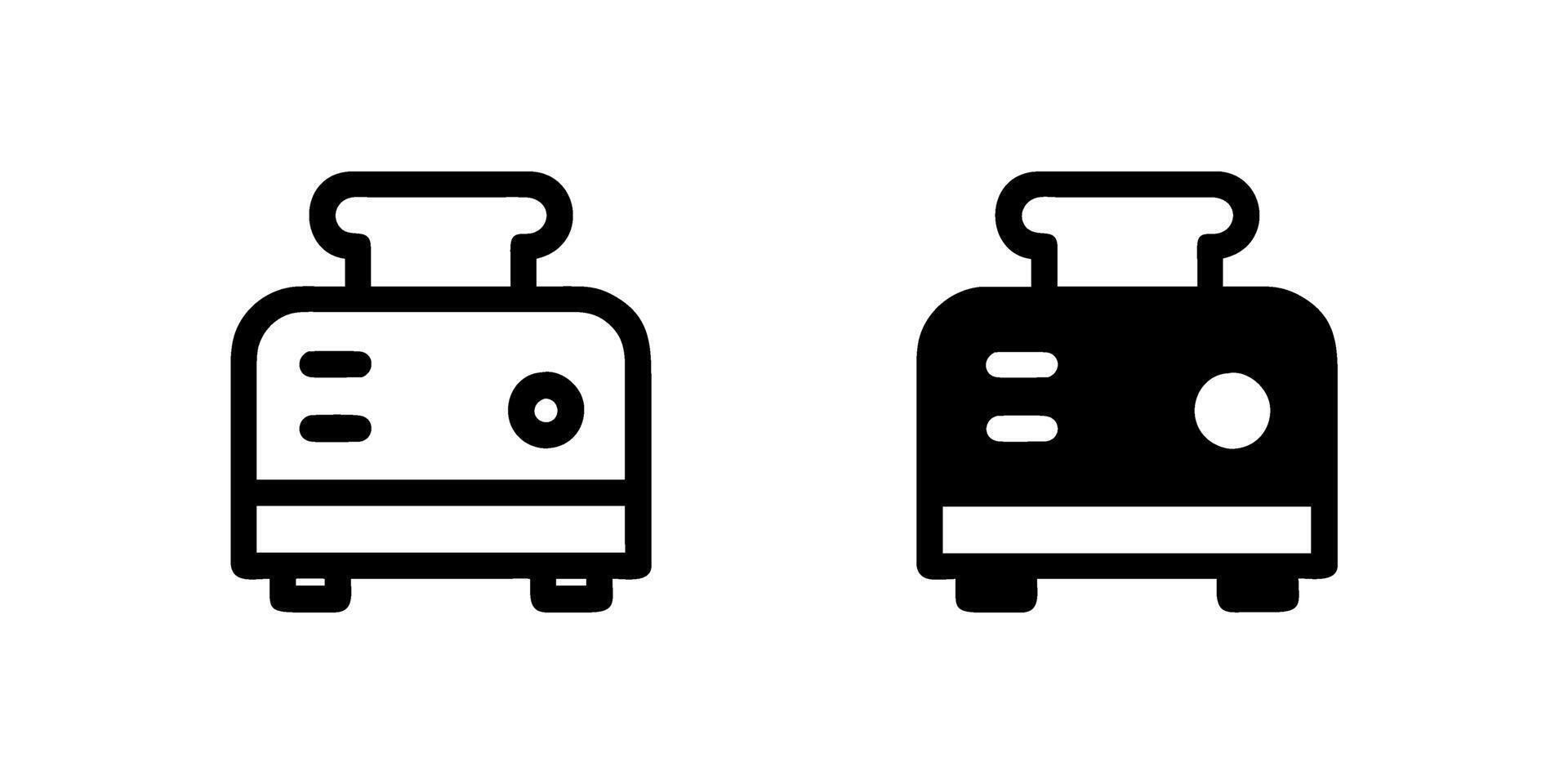 icon set depicting toasters, ideal for kitchen and appliance designs. vector