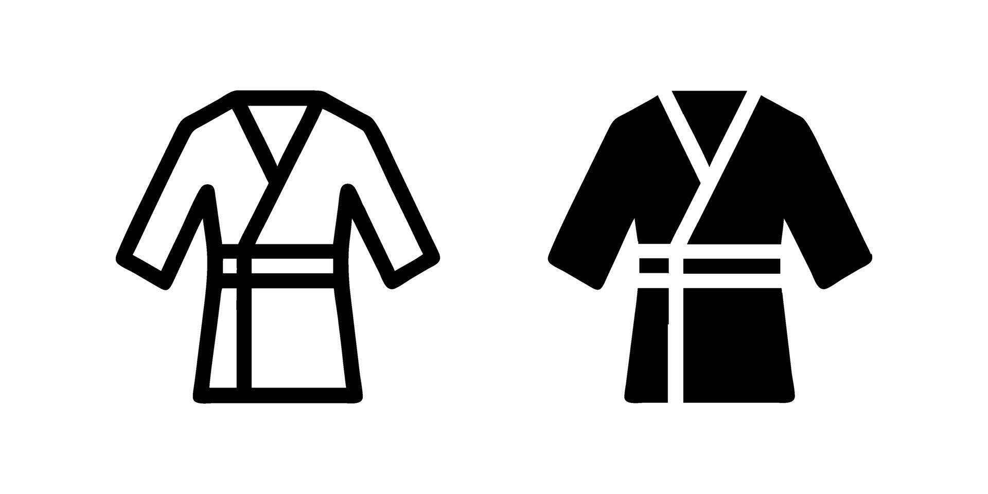 icon set depicting bathrobes, ideal for spa and relaxation designs. vector