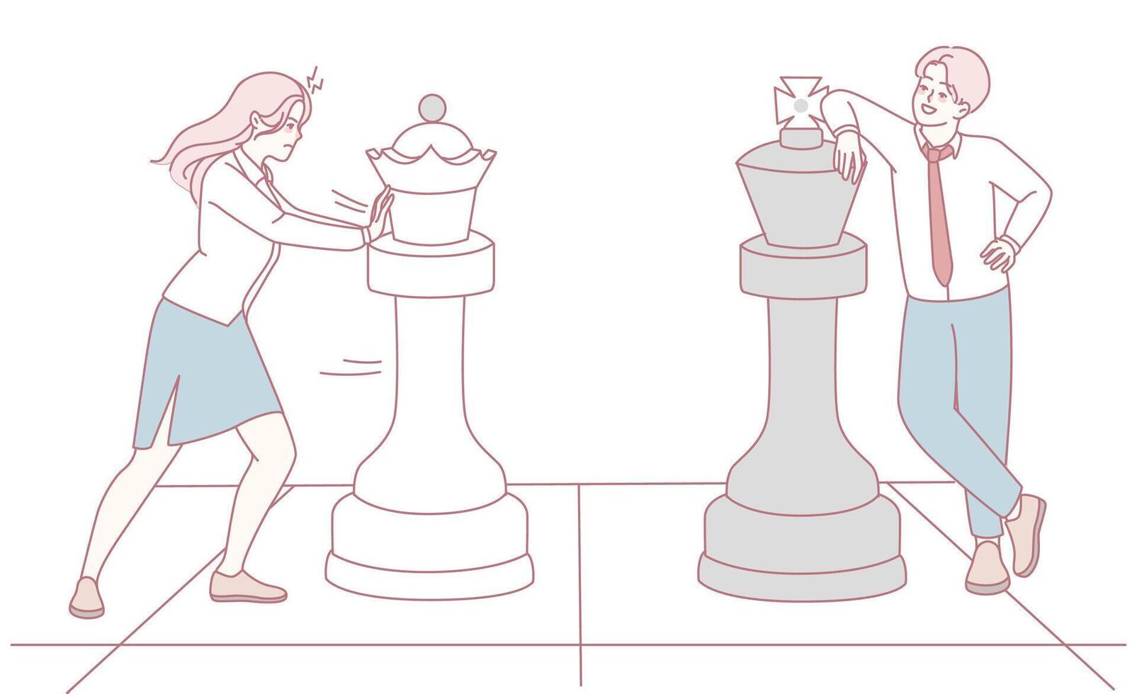 Engaging Strategic Chess Match A Playful and Friendly Encounter Between Two Skilled Players vector