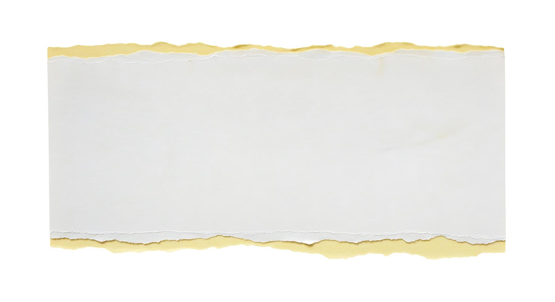 A piece of paper with torn edges on a white background photo