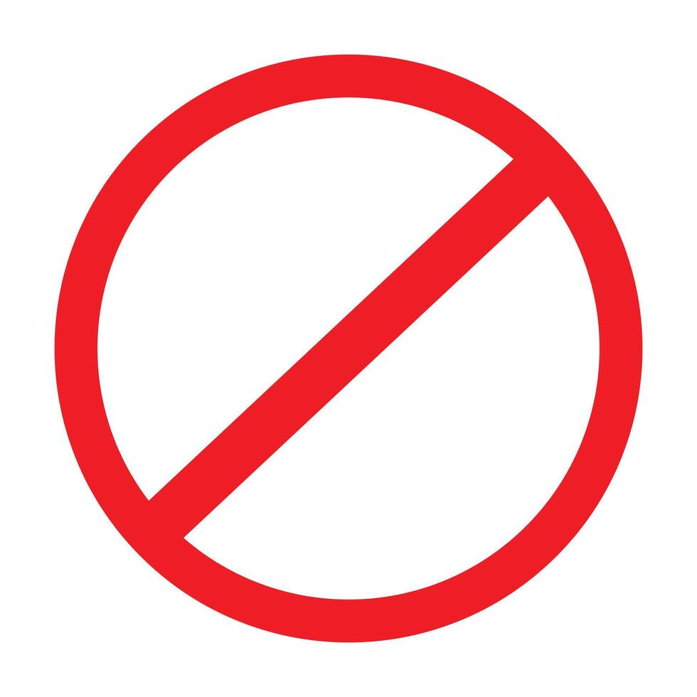 Red warning concept symbol design. Stop icon, danger risk warning. Prohibited, warning symbol something. Simple illustration. vector