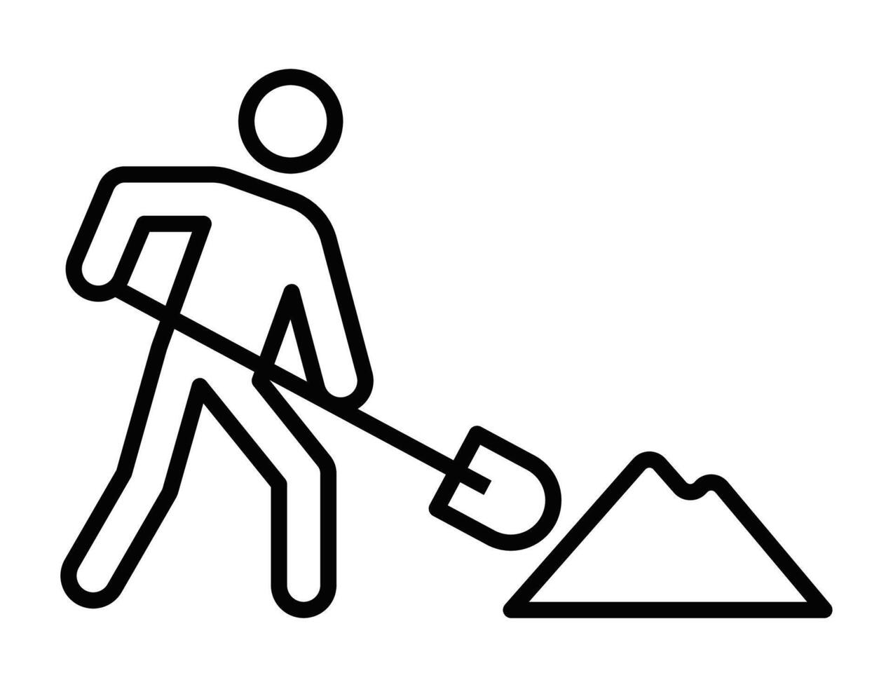 A man is digging a hole with a shovel vector