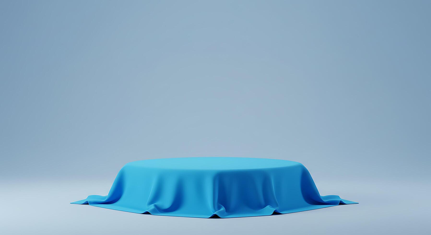 Table cloth on blue background 3d render photo